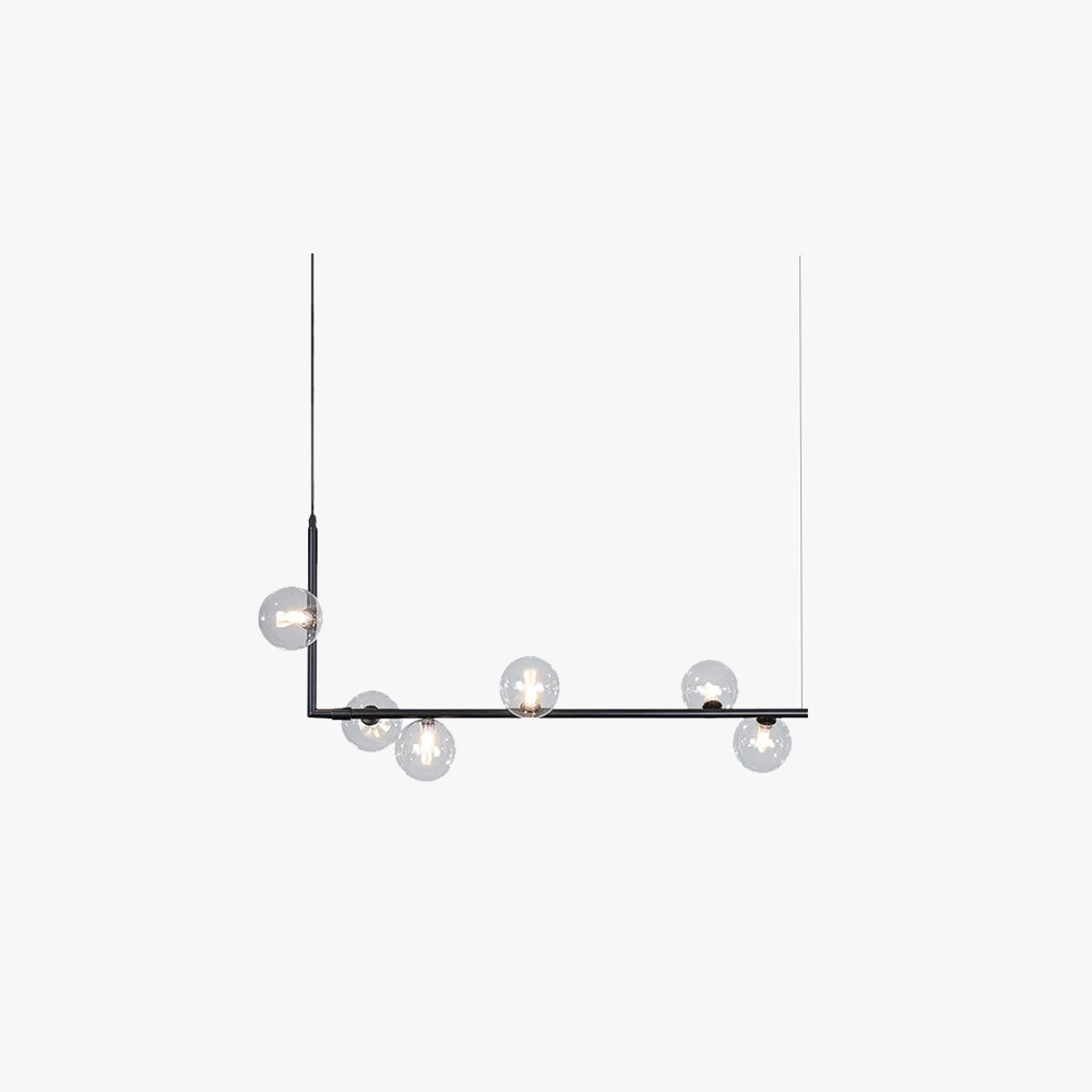 Valentina lampă suspendată minimalistă Lineară, negru & auriu, 6/8 surse de lumină
