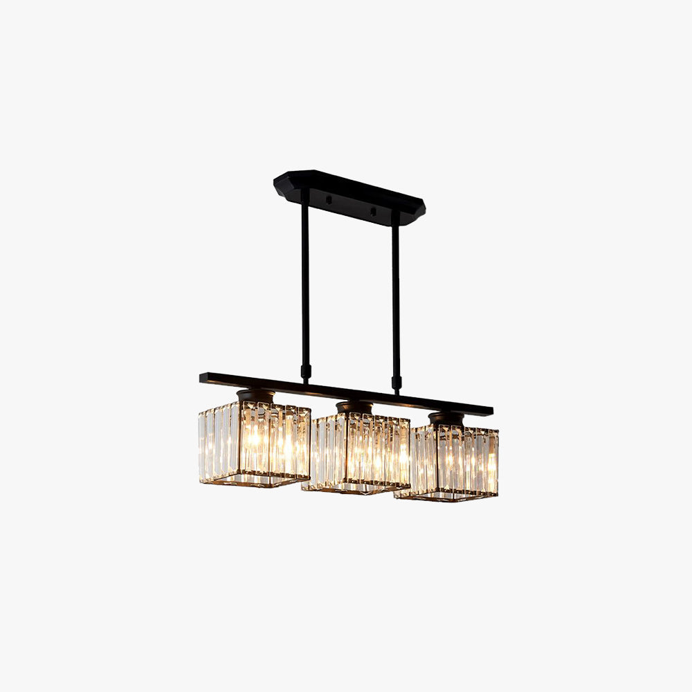 Kristy cristal Square lampă suspendată, negru & auriu, 3/4 surse de lumină