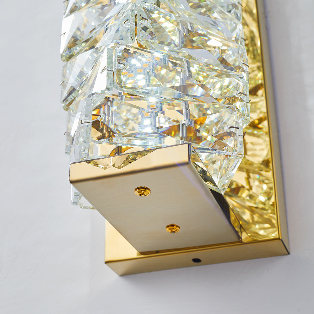 Kristy aplică de perete din metal și cristal, modernă, dreptunghiulară, LED, pentru zona oglinzii