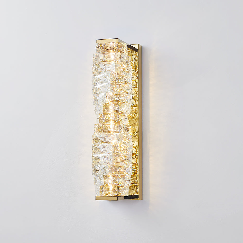 Kristy aplică de perete din metal și cristal, modernă, dreptunghiulară, LED, pentru zona oglinzii