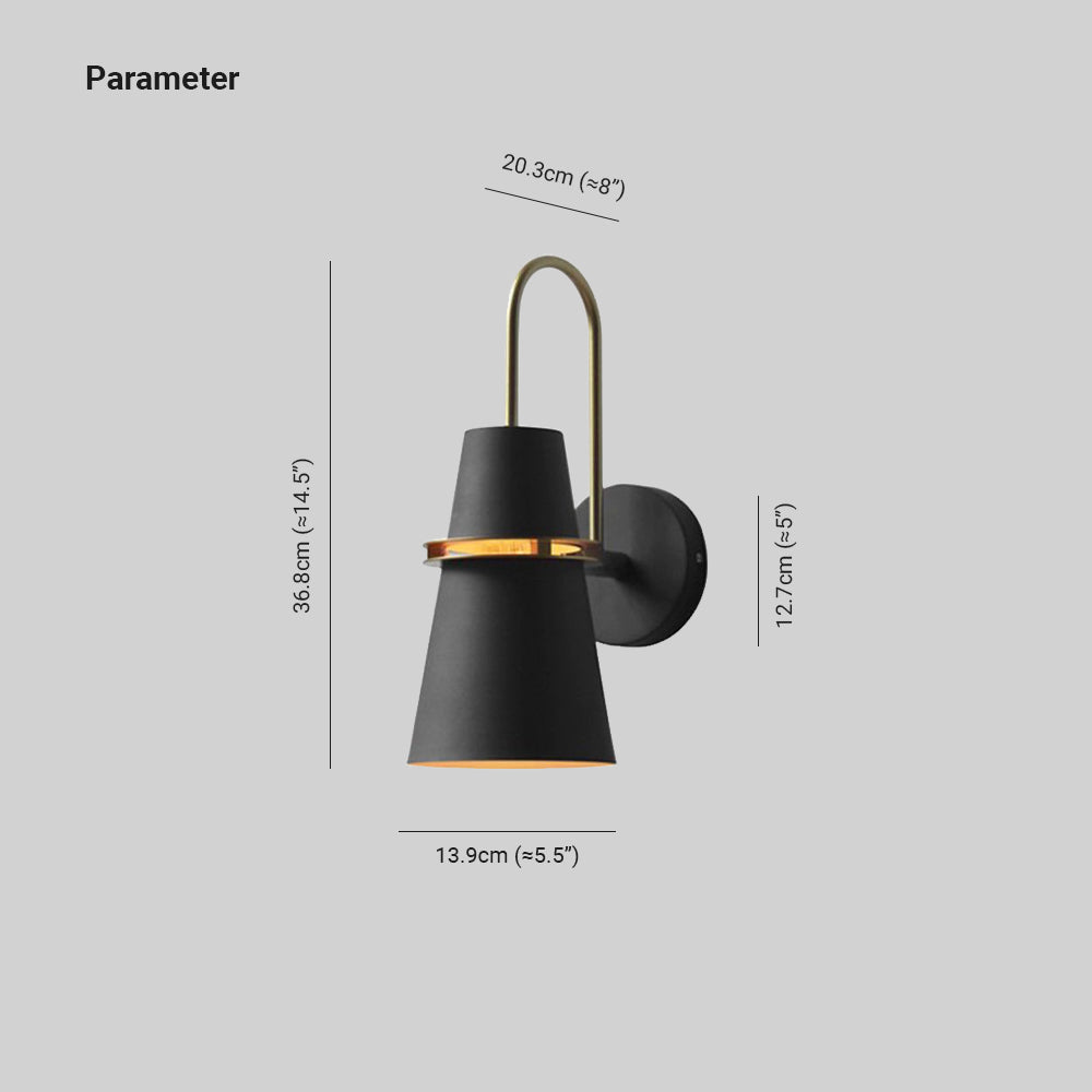 Valentina aplică de perete modernă Conic metal, negru/alb/Albastru