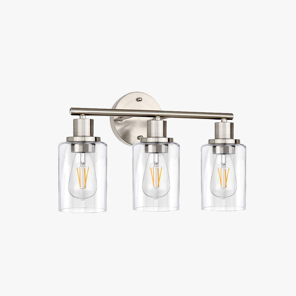 Silva aplică de perete modernă din metal și sticlă pentru living, finisaj nickel