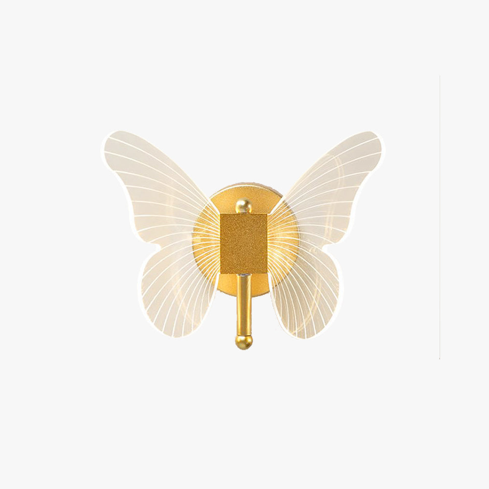 Arisha aplică de perete aurie din metal, jucăușă, cu fluturi