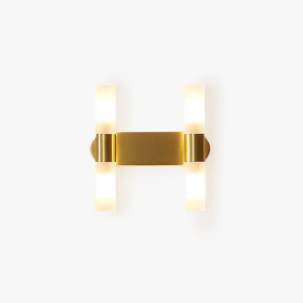 Arisha aplică de perete aurie din metal, modernă, cilindrică, LED