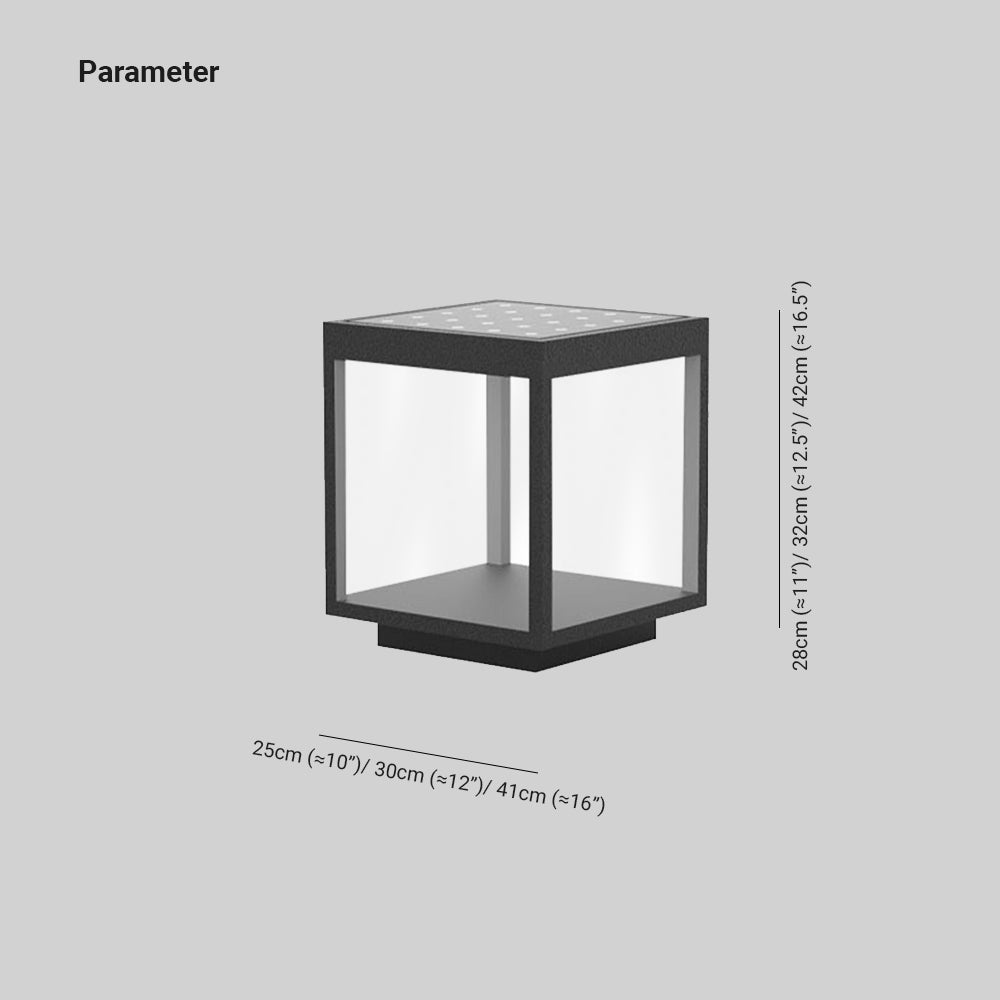 Ray modern Rectangular metal LED Outdoor Light Post