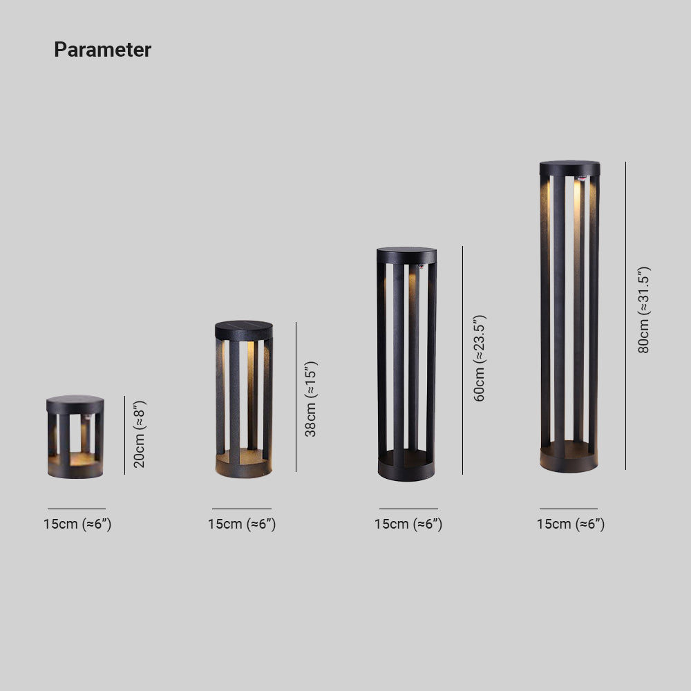 Ray lampă de perete pentru exterior minimalistă cilindrică cu panou solar, finisaj negru