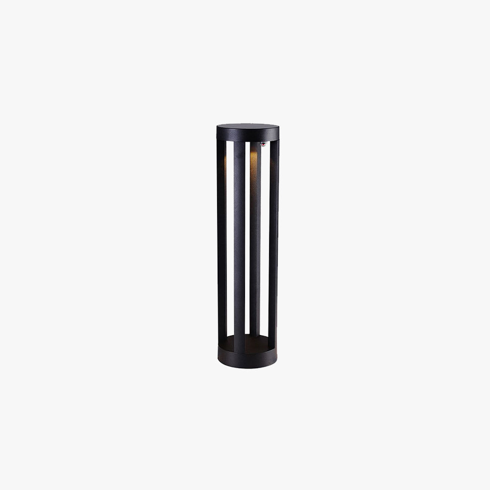 Ray lampă de perete pentru exterior minimalistă cilindrică cu panou solar, finisaj negru