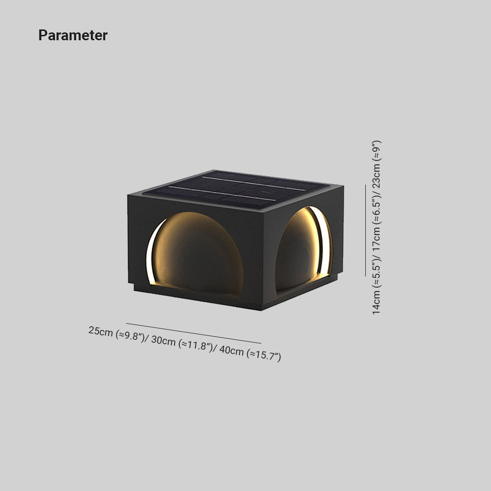 Ray lampă de perete pentru exterior din metal dreptunghiular modern, negru