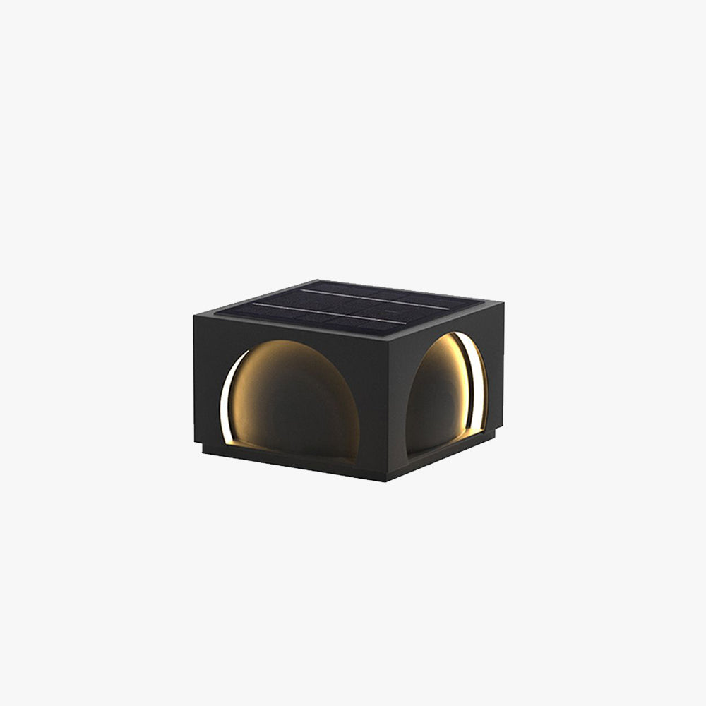 Ray lampă de perete pentru exterior din metal dreptunghiular modern, negru
