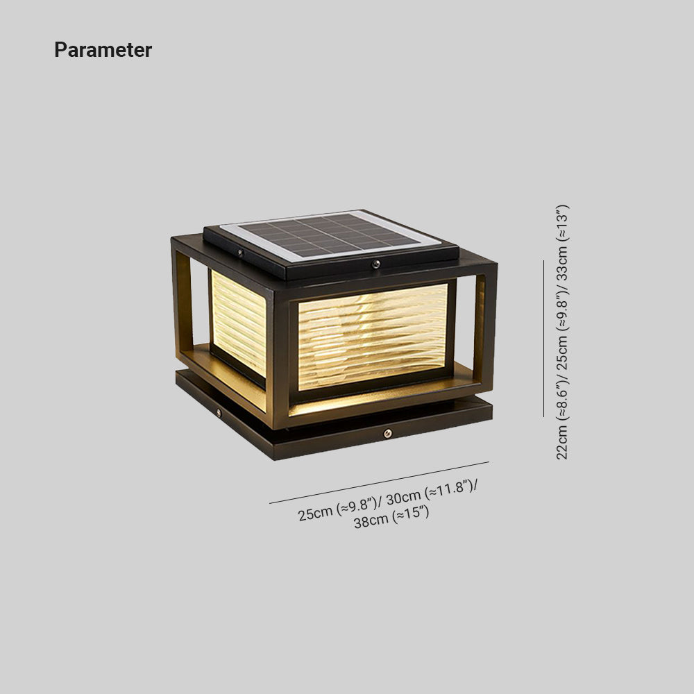 Ray Lămpi metalice dreptunghiulare LED contemporane pentru exterior, negre