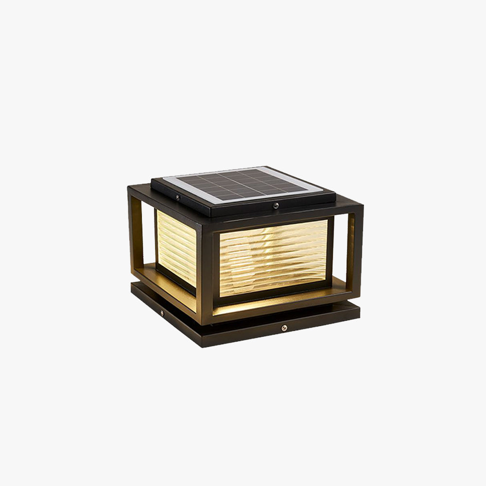 Ray Lămpi metalice dreptunghiulare LED contemporane pentru exterior, negre
