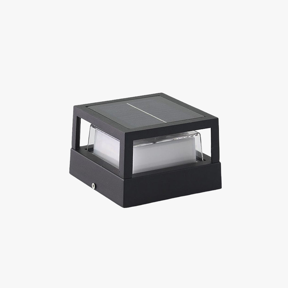 Ray modern Cube/Cylinder metal Lamp Outdoor, negru
