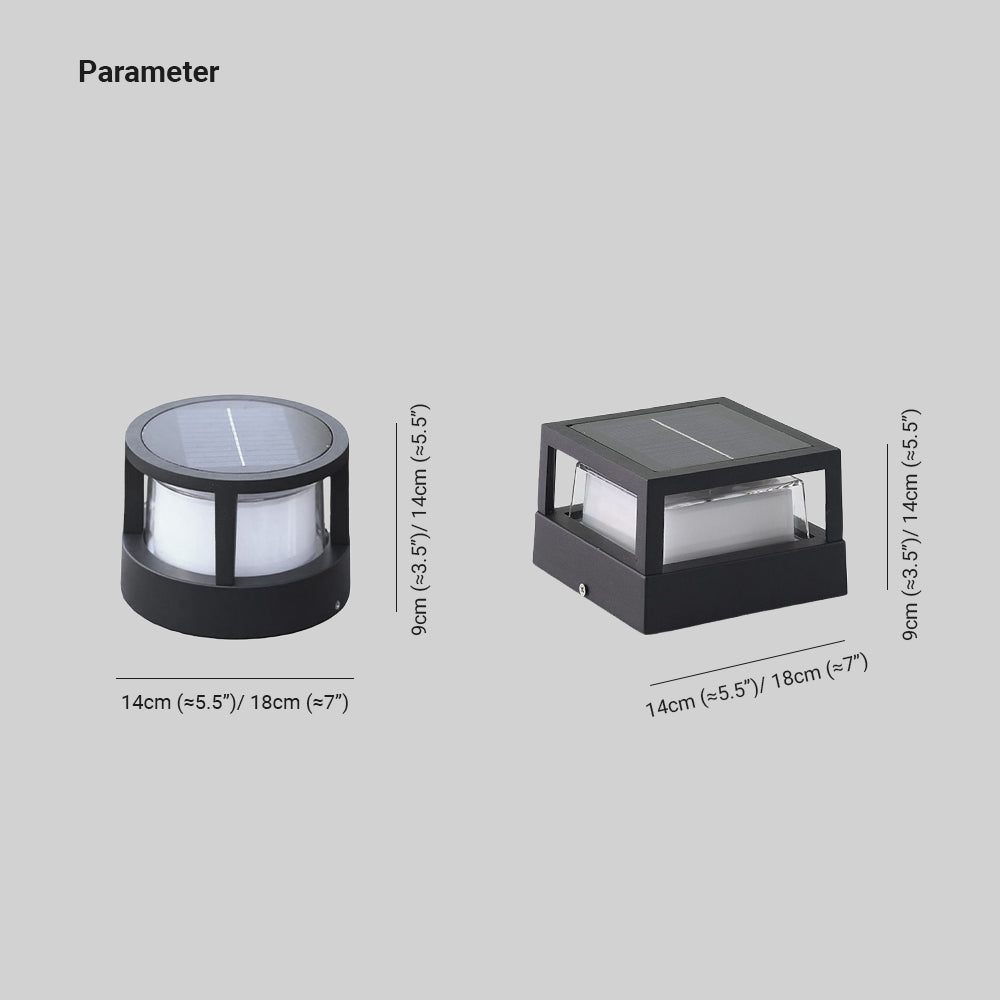 Ray modern Cube/Cylinder metal Lamp Outdoor, negru