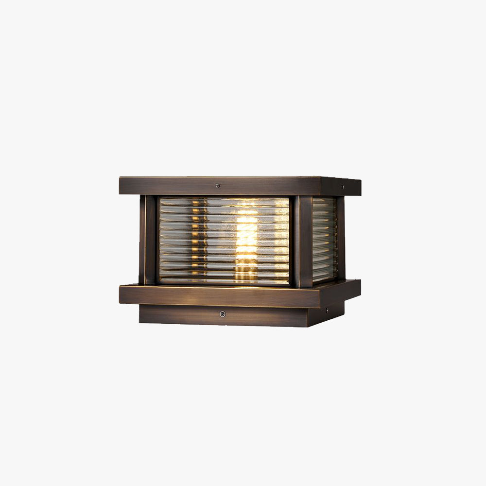Ray modernă dreptunghiulară din metal pentru exterior cu panou solar, neagră/alamă/bronz