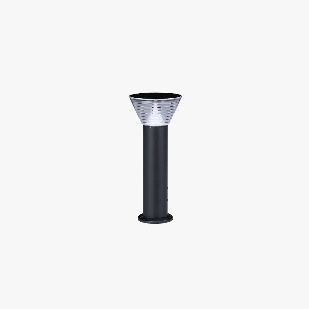 Ray modern Conical Solar Outdoor Bollard Light, negru