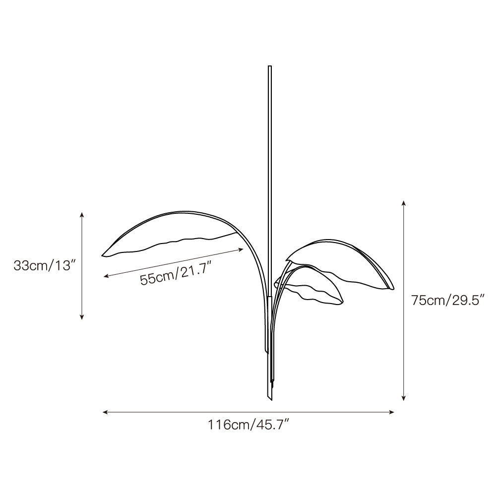 Rauduvyu candelabru negru din metal, modern, minimalist, cu frunze