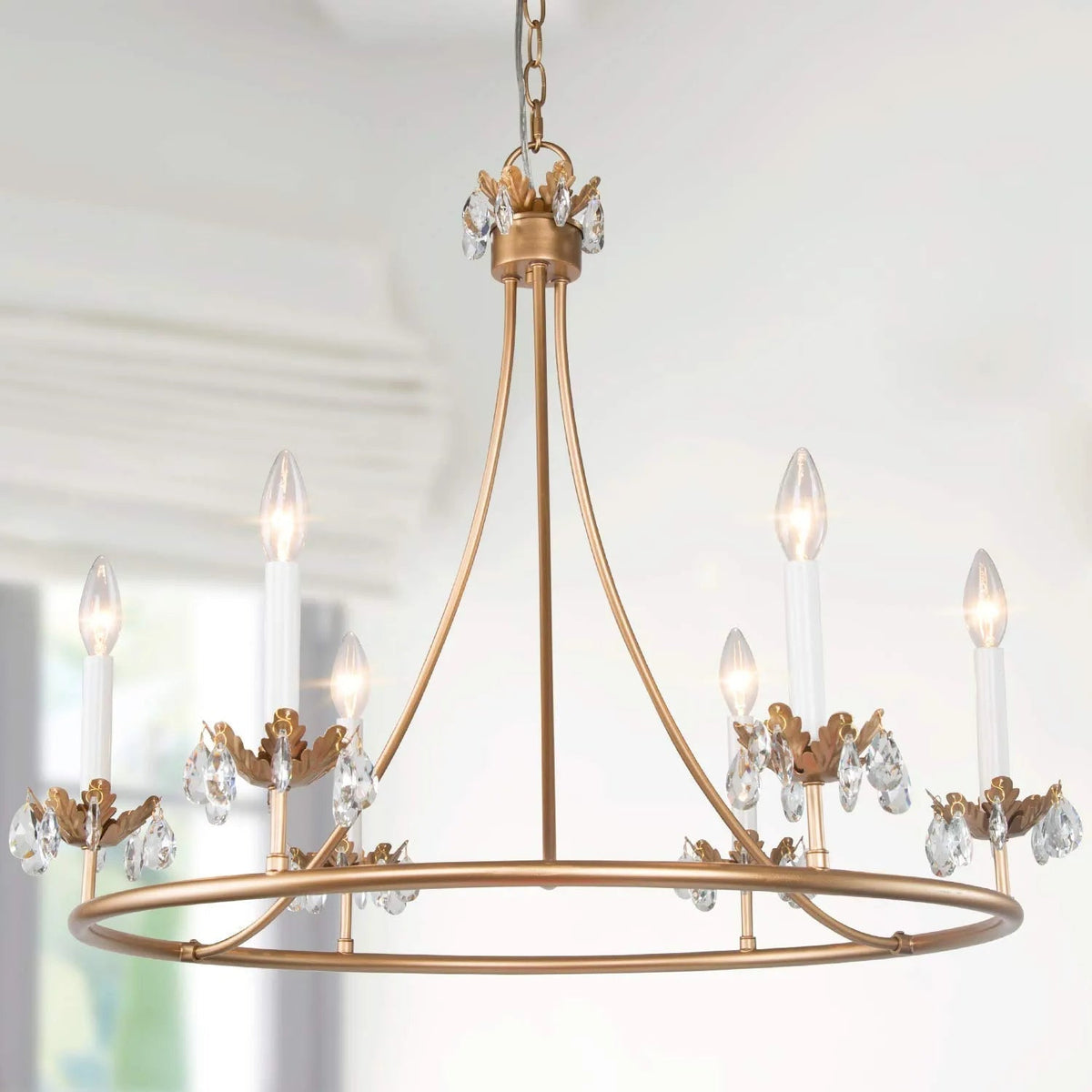 Yrvuvyh candelabru din alamă și cristal, vintage, industrial, de lux