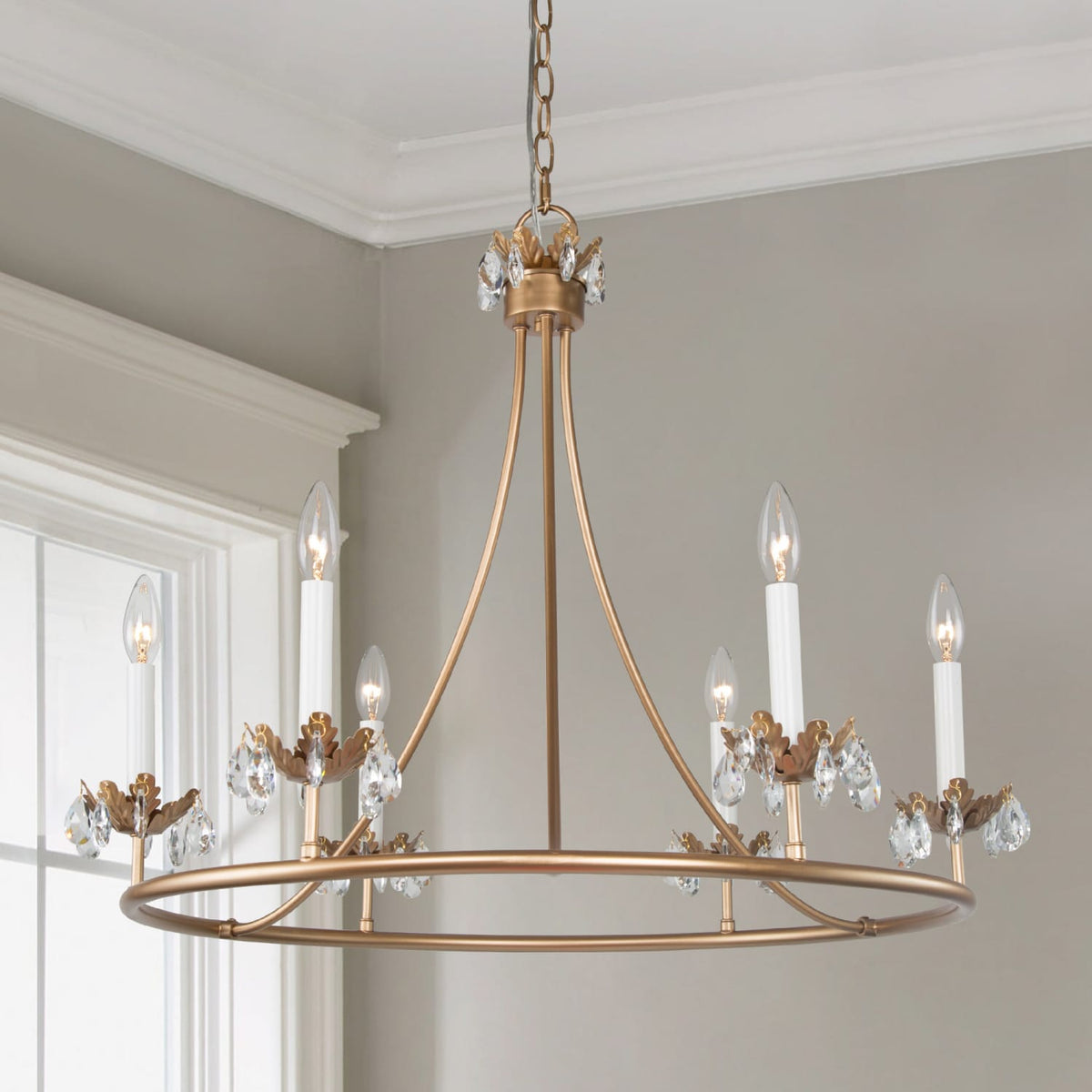 Yrvuvyh candelabru din alamă și cristal, vintage, industrial, de lux