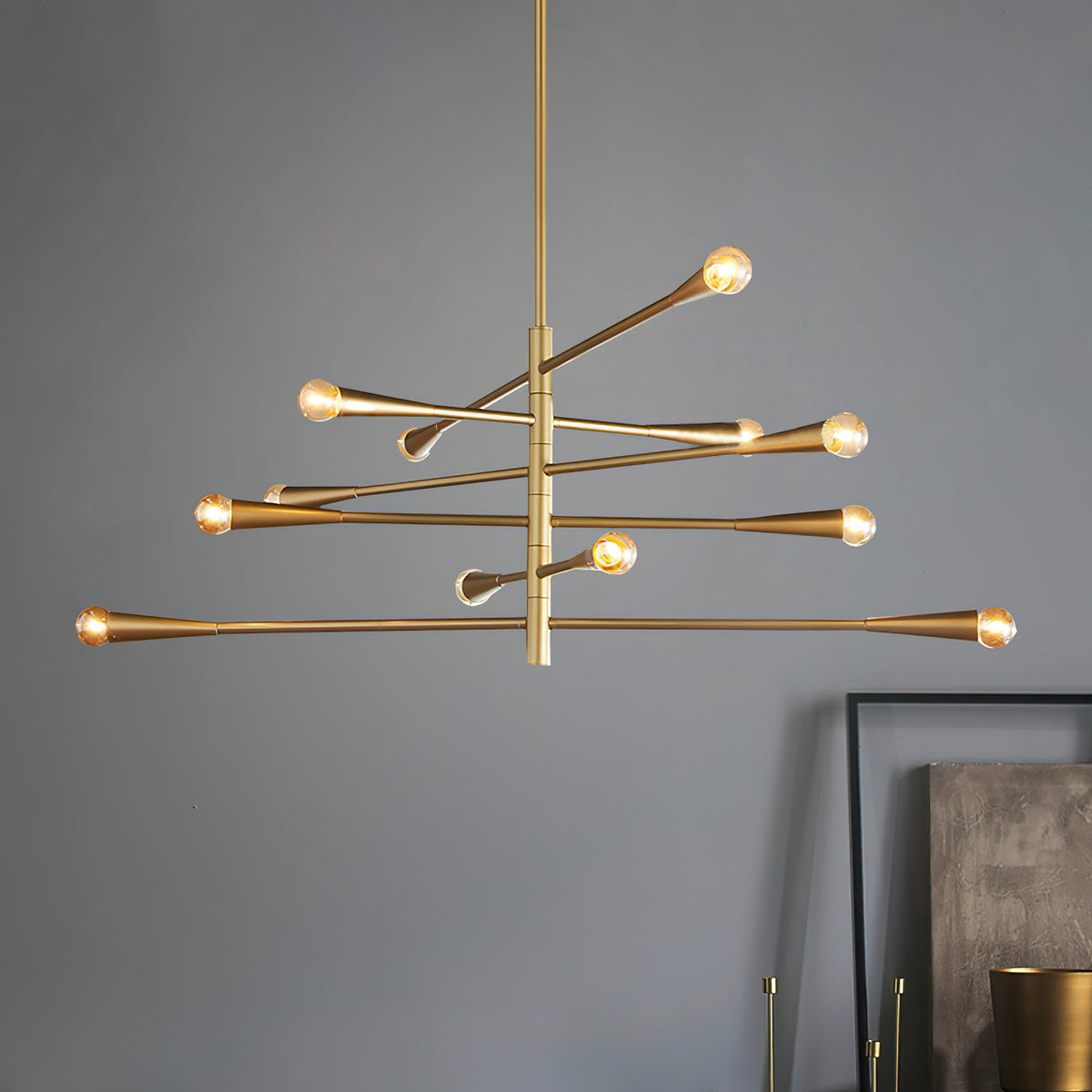 Sifuvyu candelabru modern, minimalist din alamă din metal