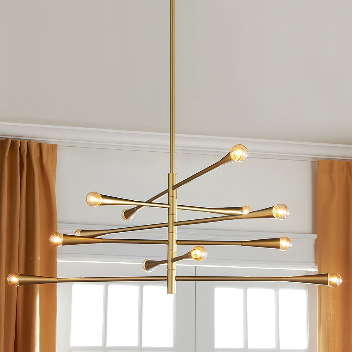 Sifuvyu candelabru modern, minimalist din alamă din metal