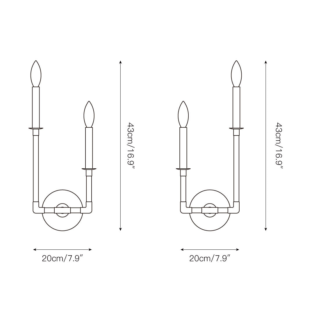 Alvuvyh aplică de perete neagră din metal, modernă, minimalistă