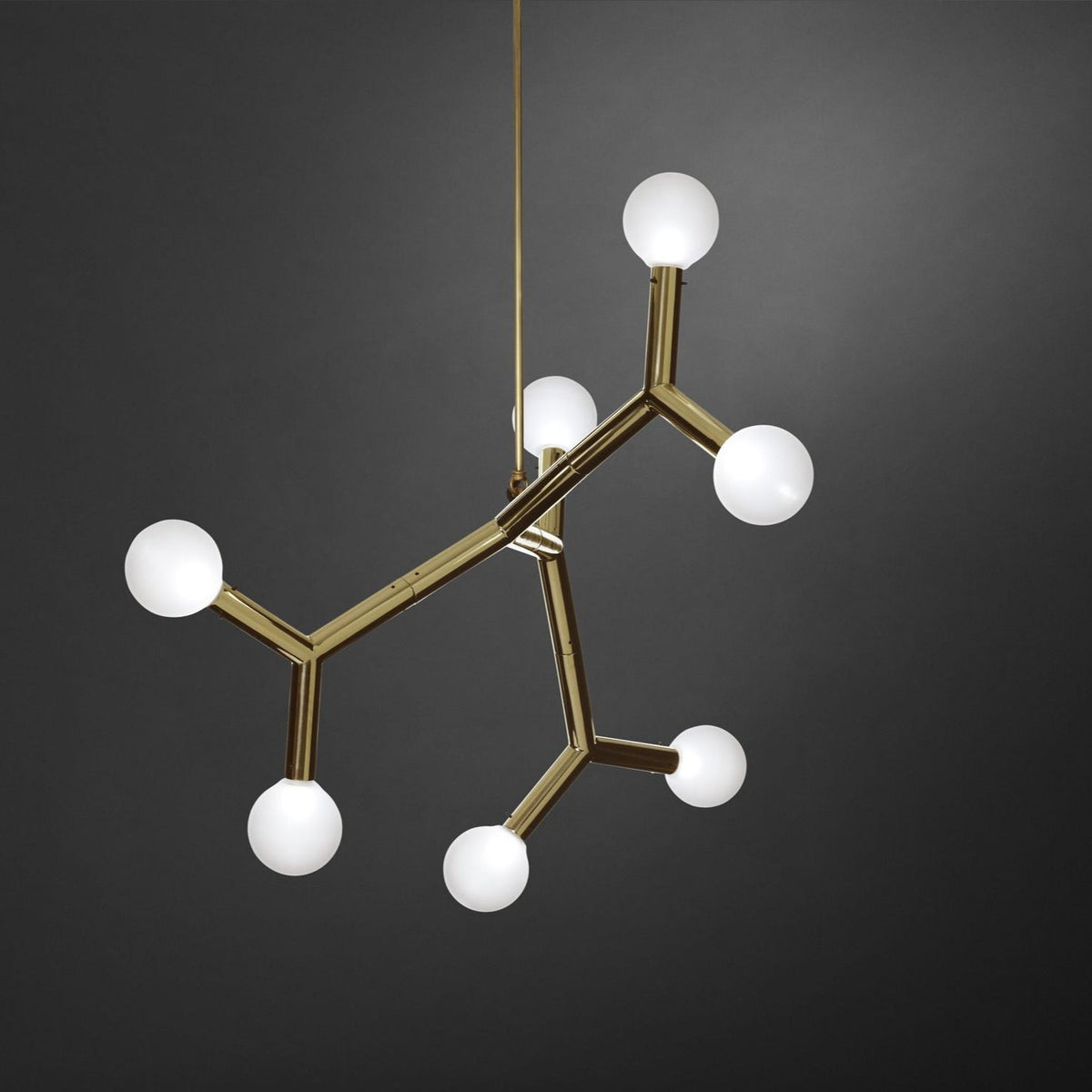 Ulfuvyu candelabru  modern minimalist din sferă de sticlă cu finisaj alamă