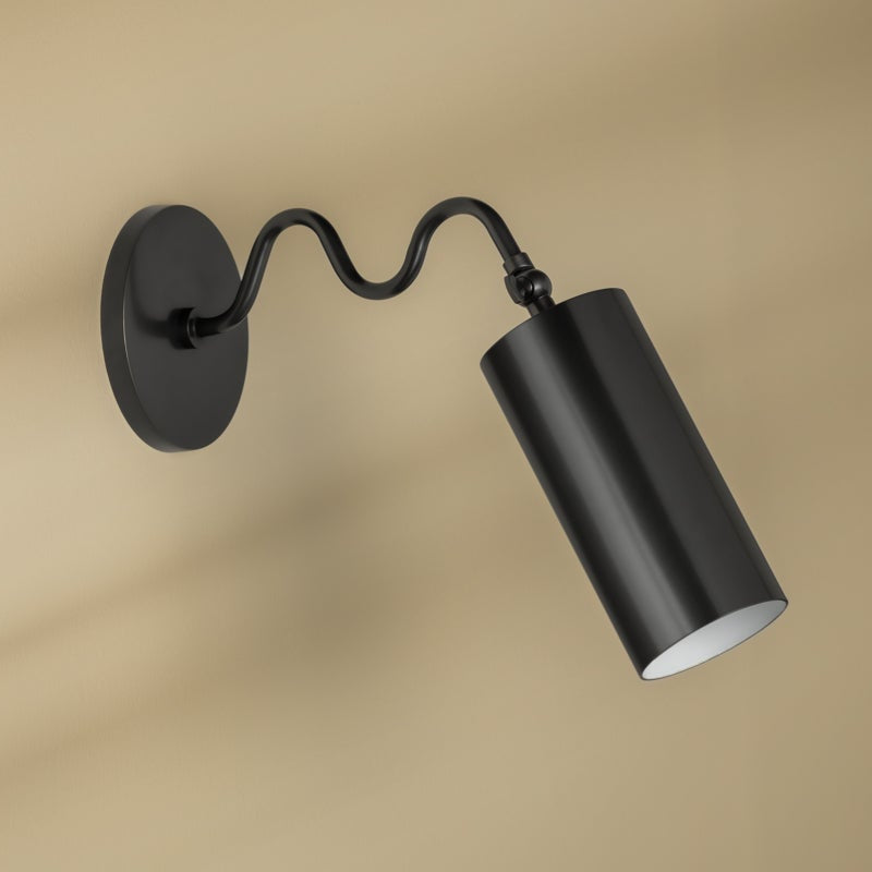 Vatnuvyu aplică de perete modernă, minimalistă din metal cu abajur textil