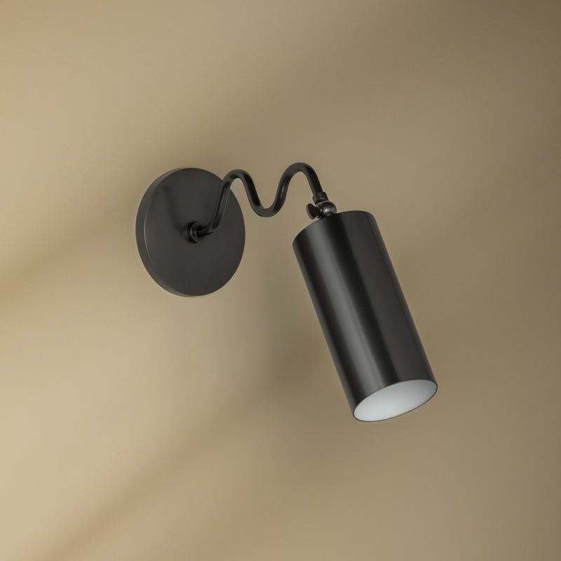 Vatnuvyu aplică de perete modernă, minimalistă din metal cu abajur textil