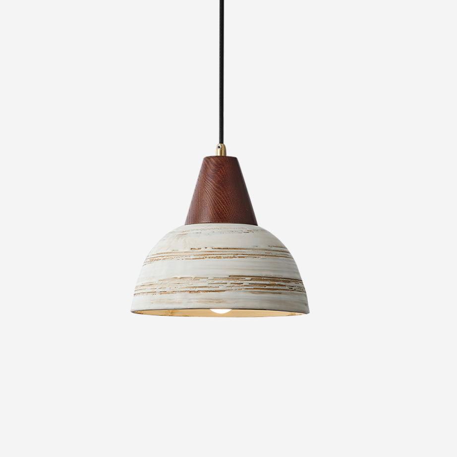 Lampă suspendată cu abajur din ceramică texturat, conic, minimalist nordic