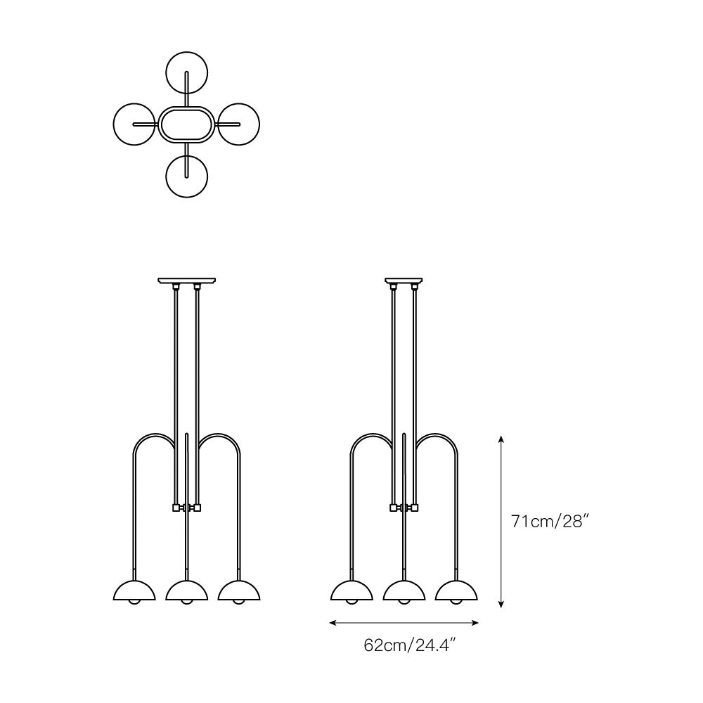 Blikuvyh candelabru Vintage industrial Atelier din alamă