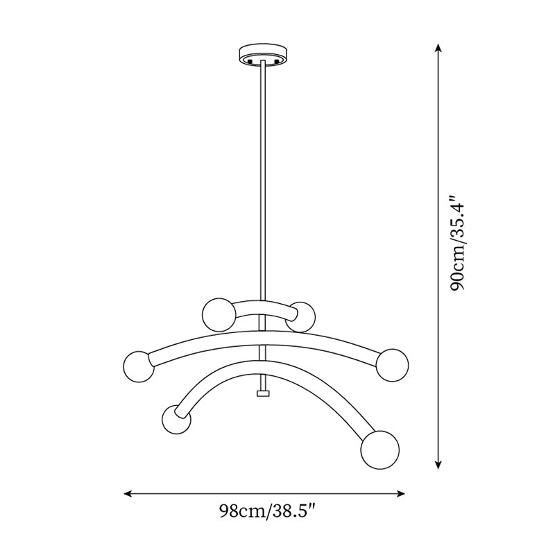 Aurevia candelabru, arcuit, cu glob