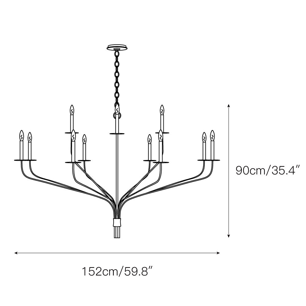Caeluvyh candelabru negru din metal, vintage, industrial