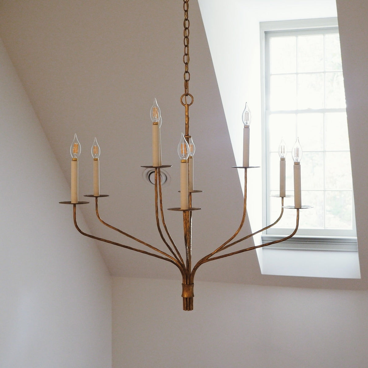 Caeluvyh candelabru negru din metal, vintage, industrial