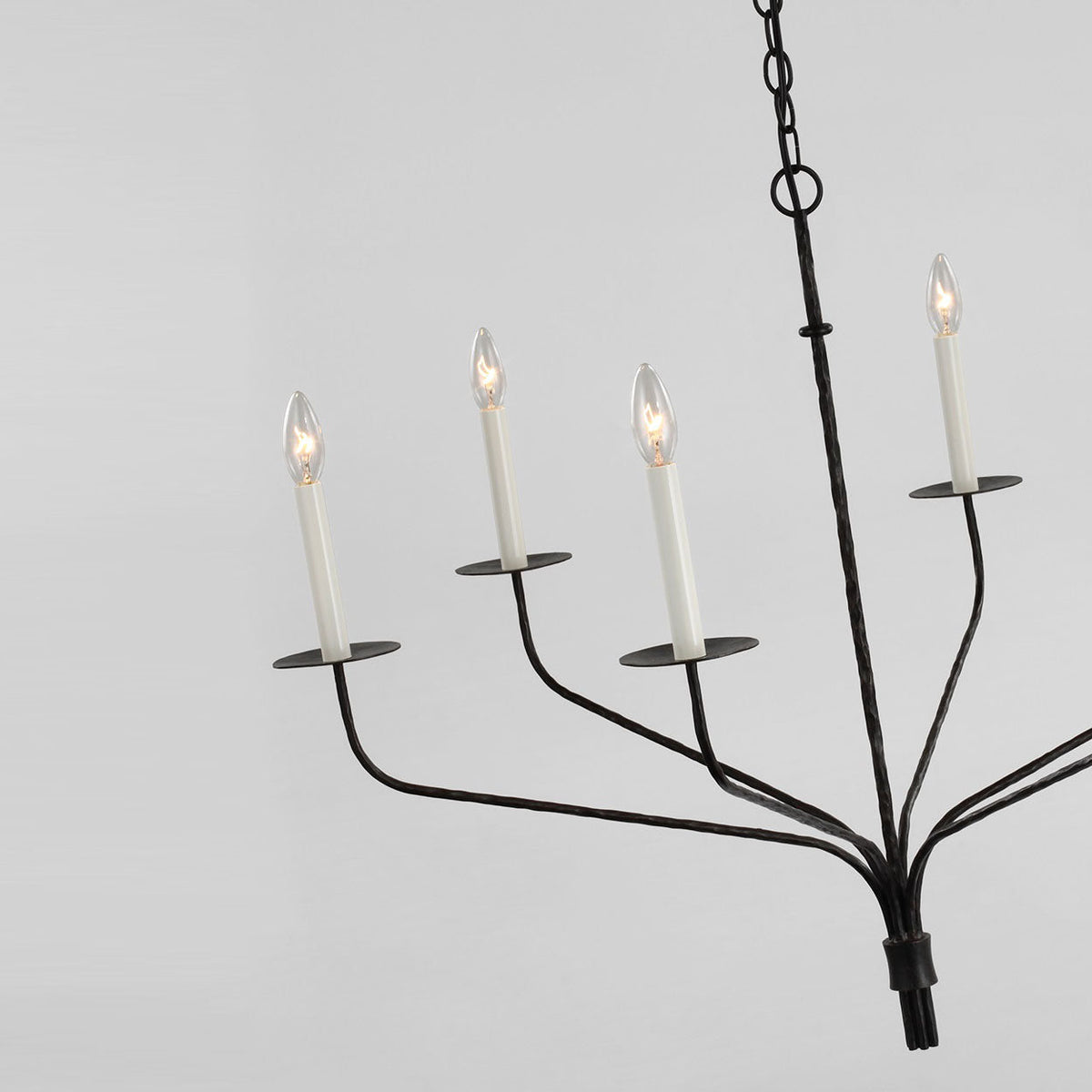 Caeluvyh candelabru negru din metal, vintage, industrial