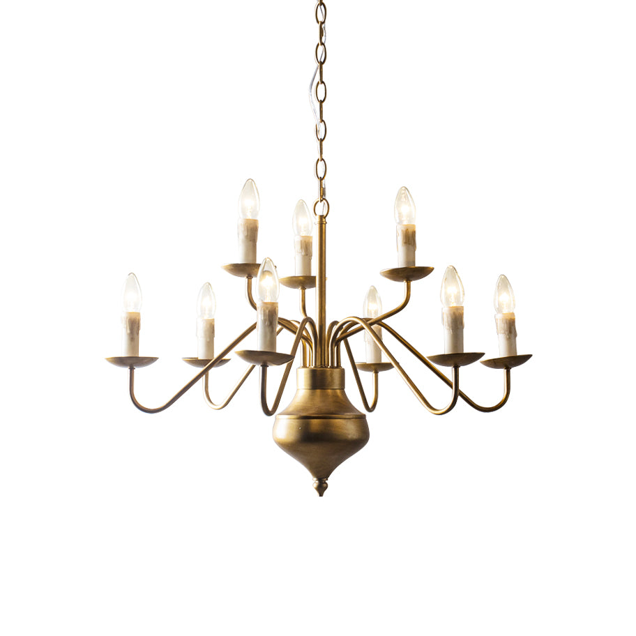 Blikuvyu candelabru din alamă și metal, vintage, industrial