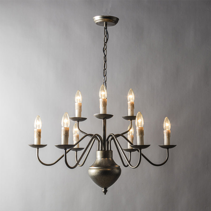Blikuvyu candelabru din alamă și metal, vintage, industrial