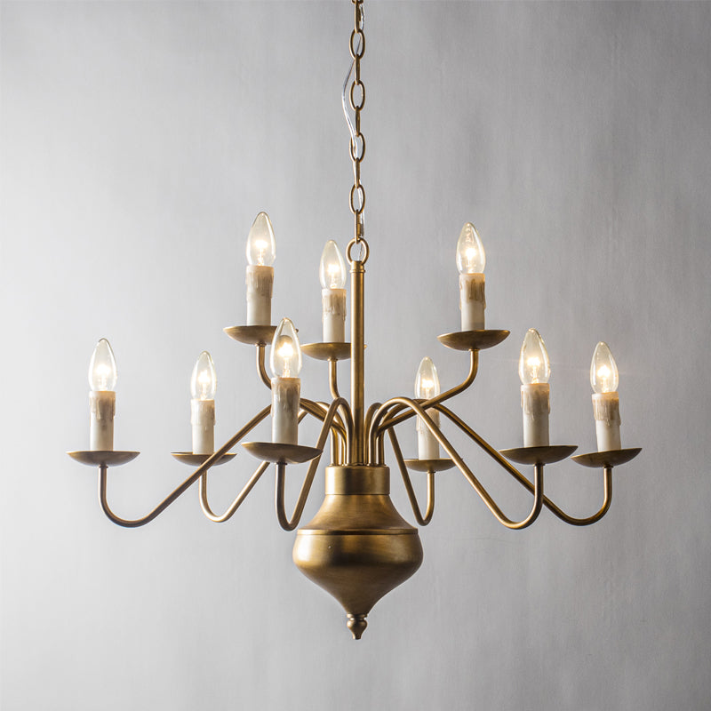 Blikuvyu candelabru din alamă și metal, vintage, industrial