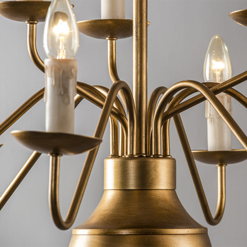 Blikuvyu candelabru din alamă și metal, vintage, industrial