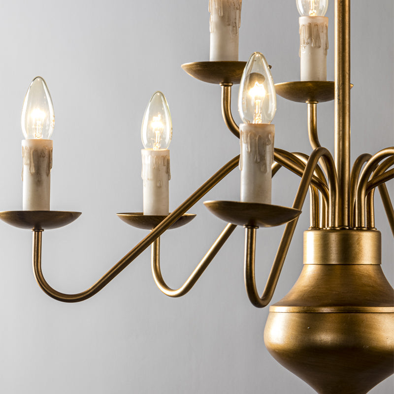 Blikuvyu candelabru din alamă și metal, vintage, industrial
