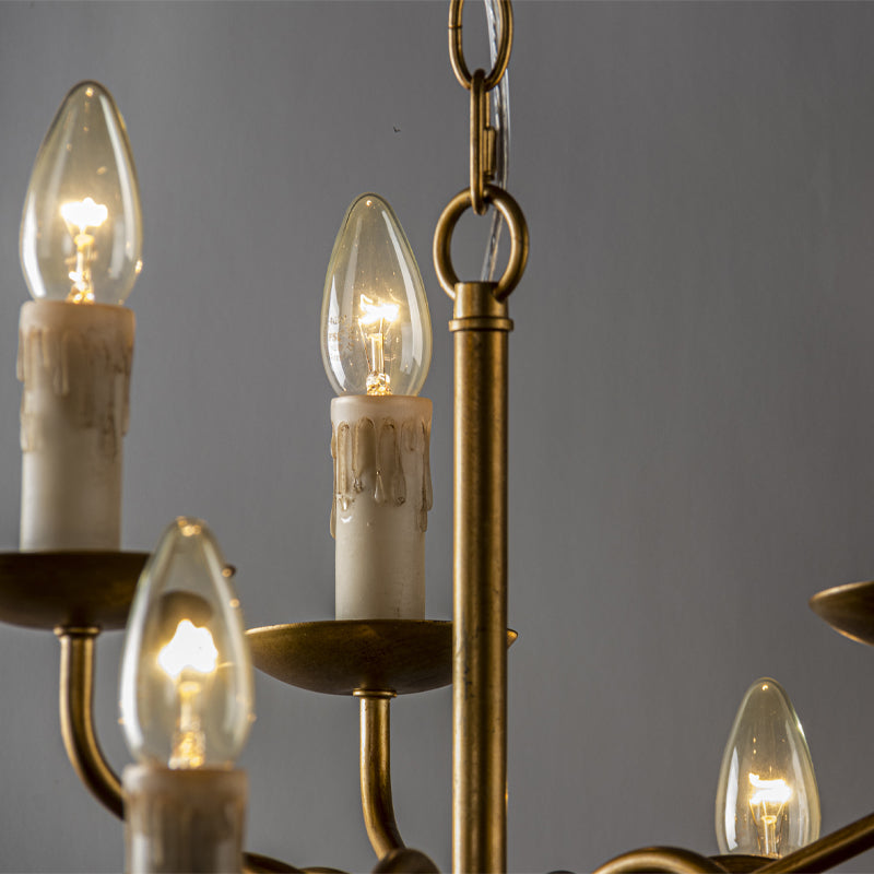 Blikuvyu candelabru din alamă și metal, vintage, industrial