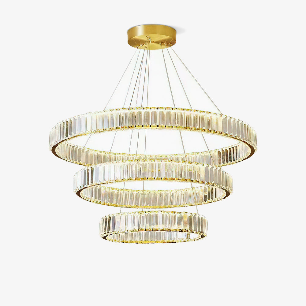 Cyrirelle candelabru auriu din cristal, în formă de inel