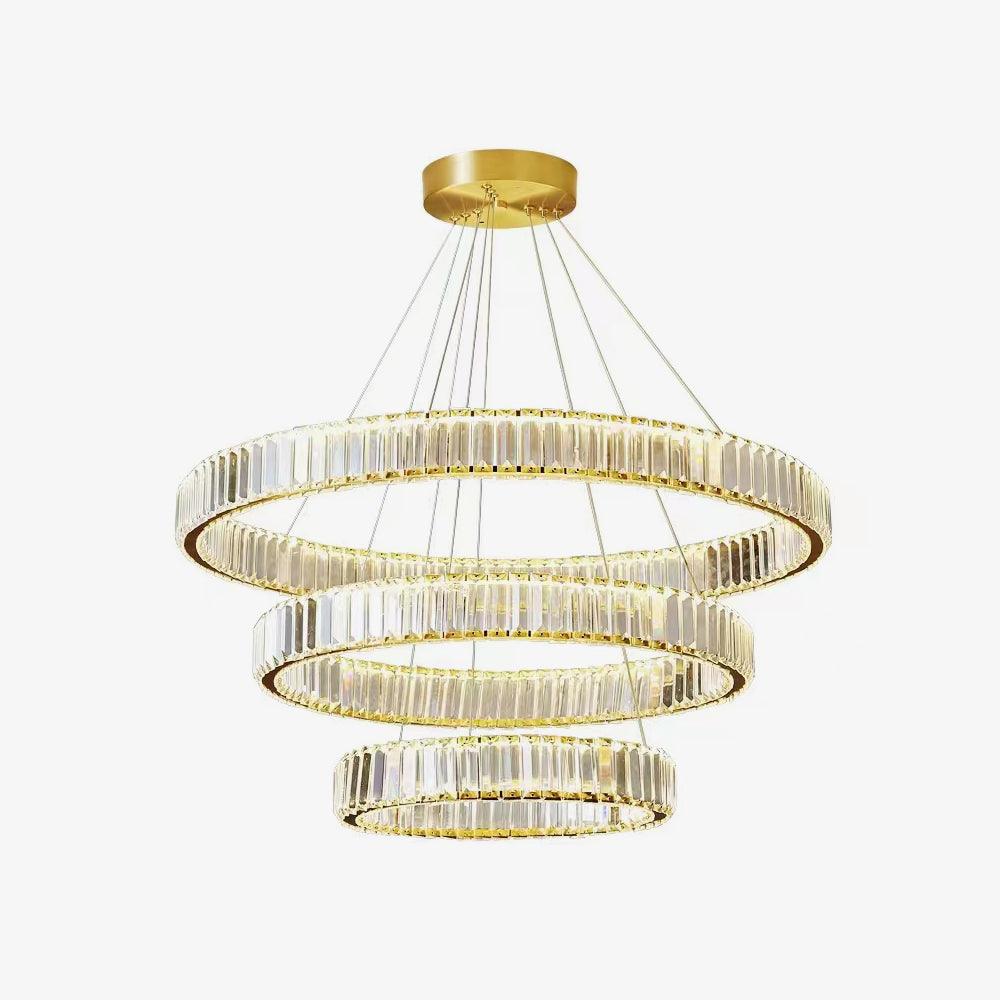 Cyrirelle candelabru auriu din cristal, în formă de inel