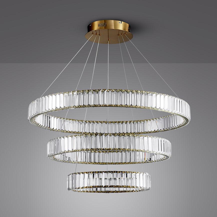 Cyrirelle candelabru auriu din cristal, în formă de inel