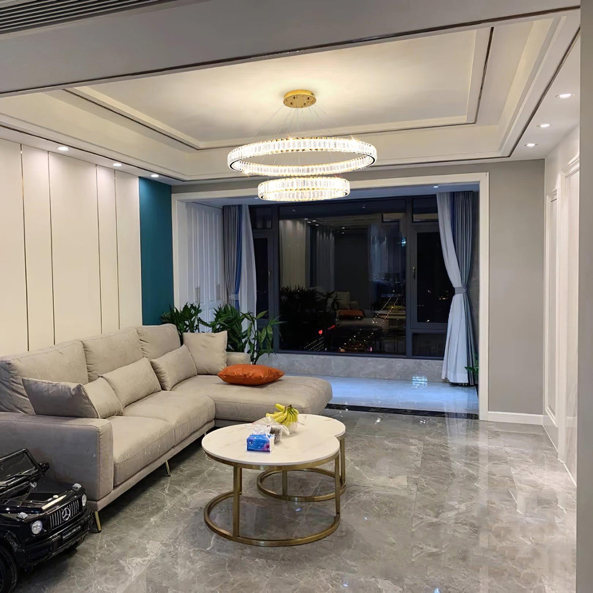Cyrirelle candelabru auriu din cristal, în formă de inel