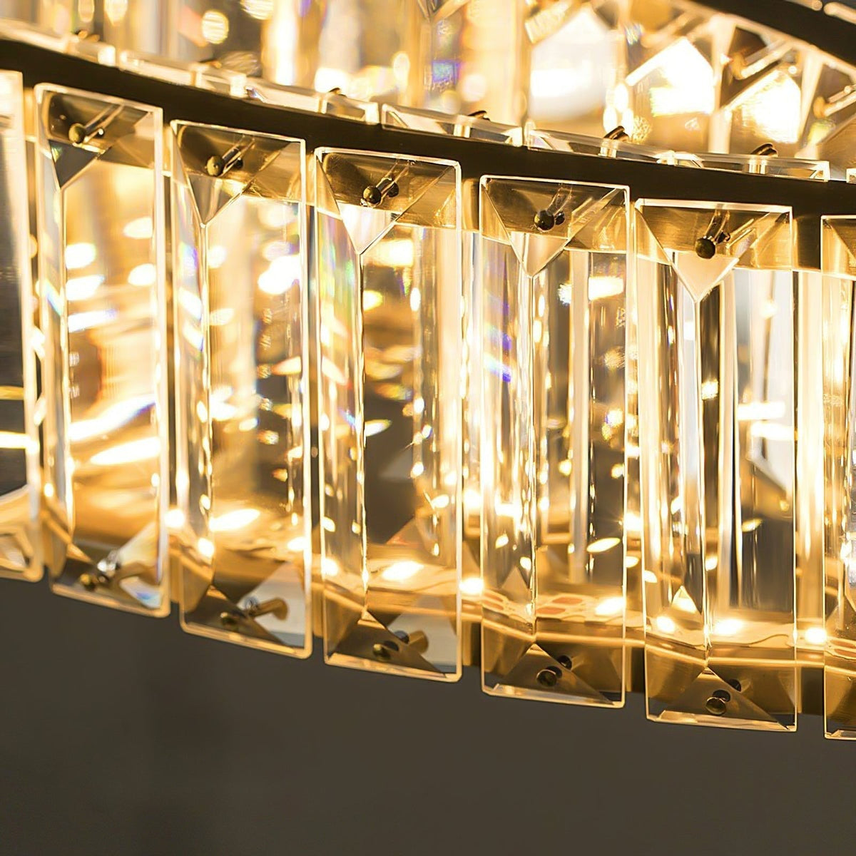 Cyrirelle candelabru auriu din cristal, în formă de inel