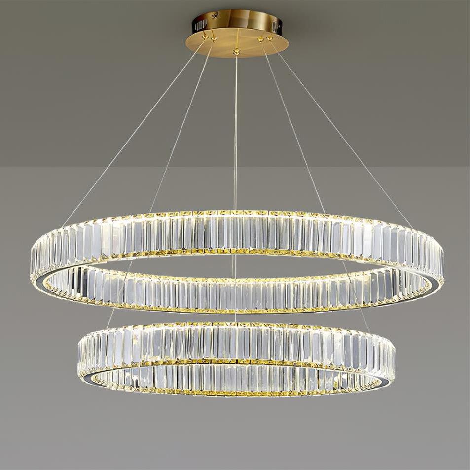 Cyrirelle candelabru auriu din cristal, în formă de inel