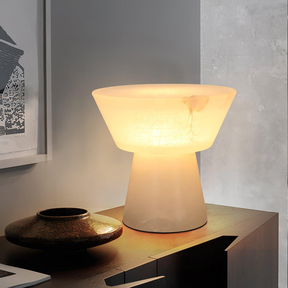 Ane Pedestal lampă de masă din alabastru