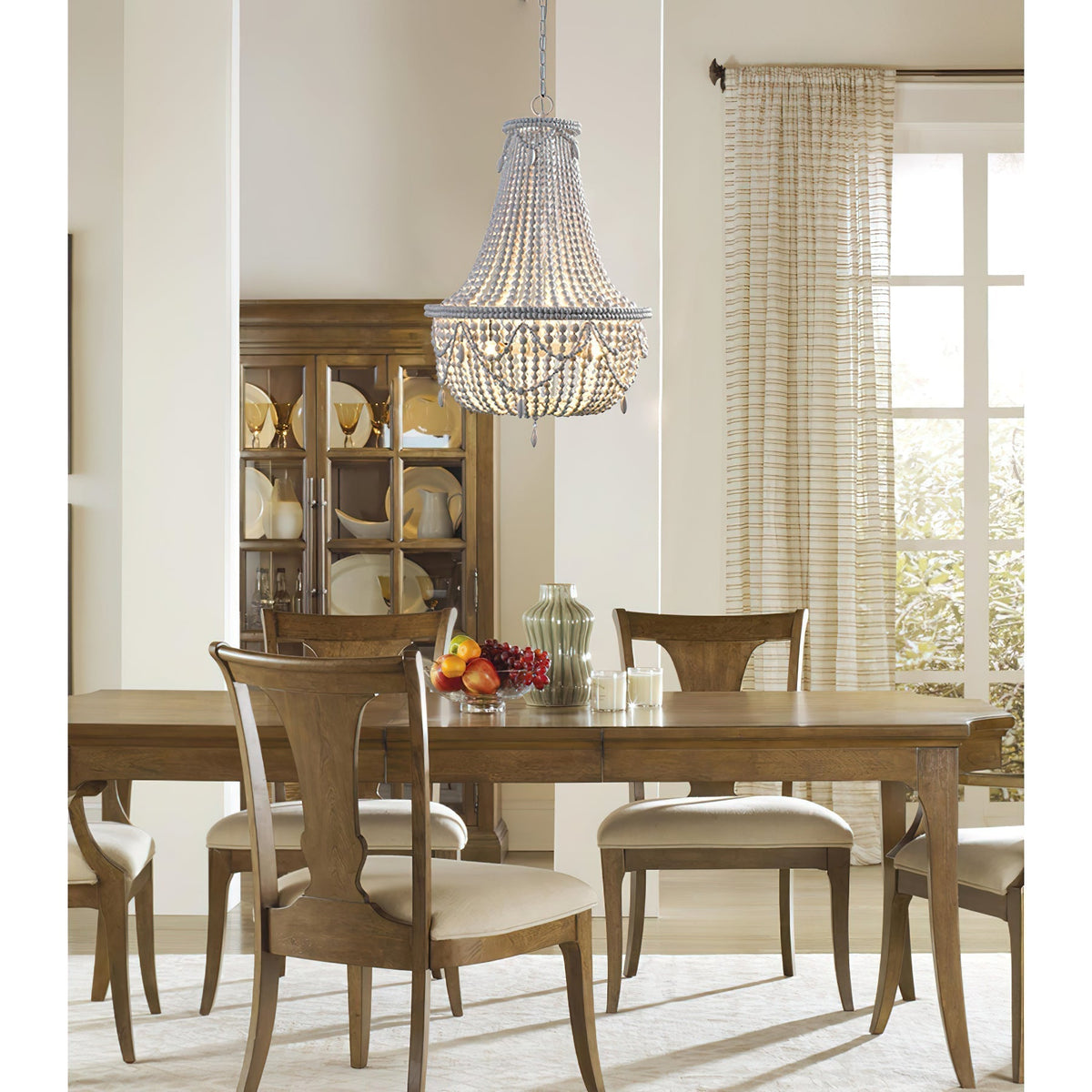 Eirikuvyu candelabru  postmodern lux cu perle metalice și lemn