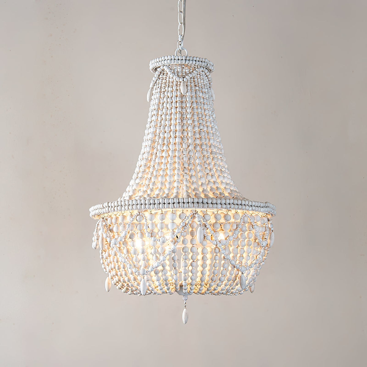Eirikuvyu candelabru  postmodern lux cu perle metalice și lemn