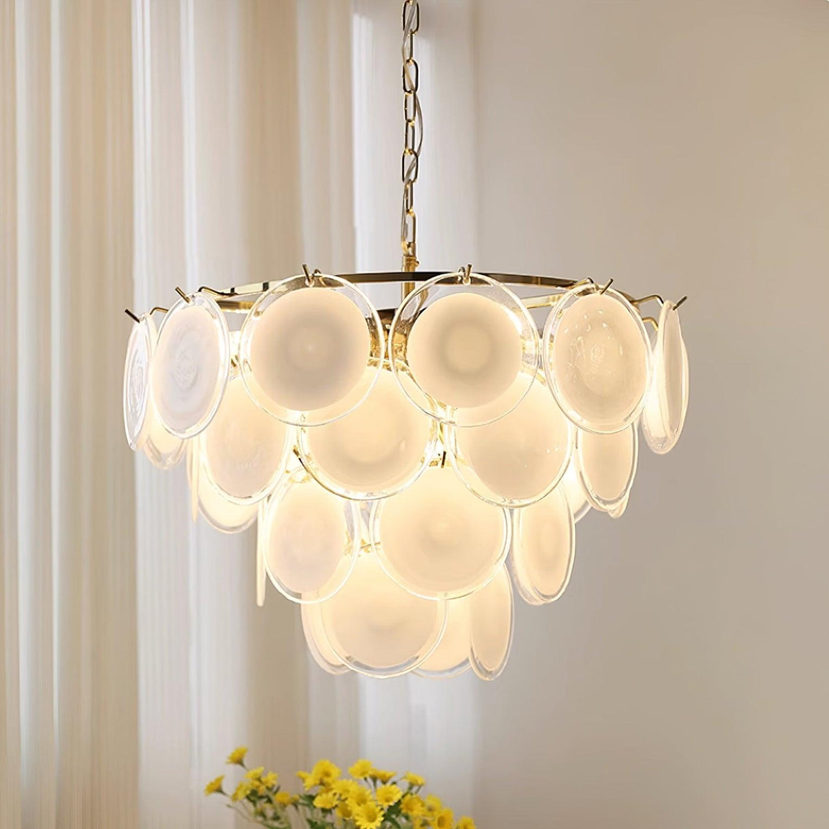 Lumirae candelabru Cascading Frosted sticlă Discs